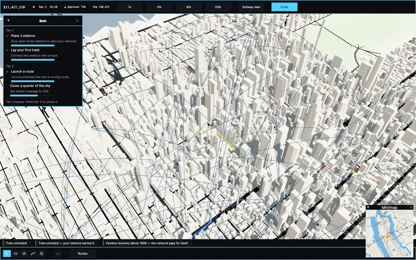 Demand arcs over Manhattan showing where the city wants to travel